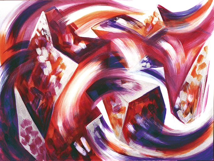 Becoming Unbecoming, January 2000, Marion-Lea Jamieson acrylic on canvas, 36” x 48” 
