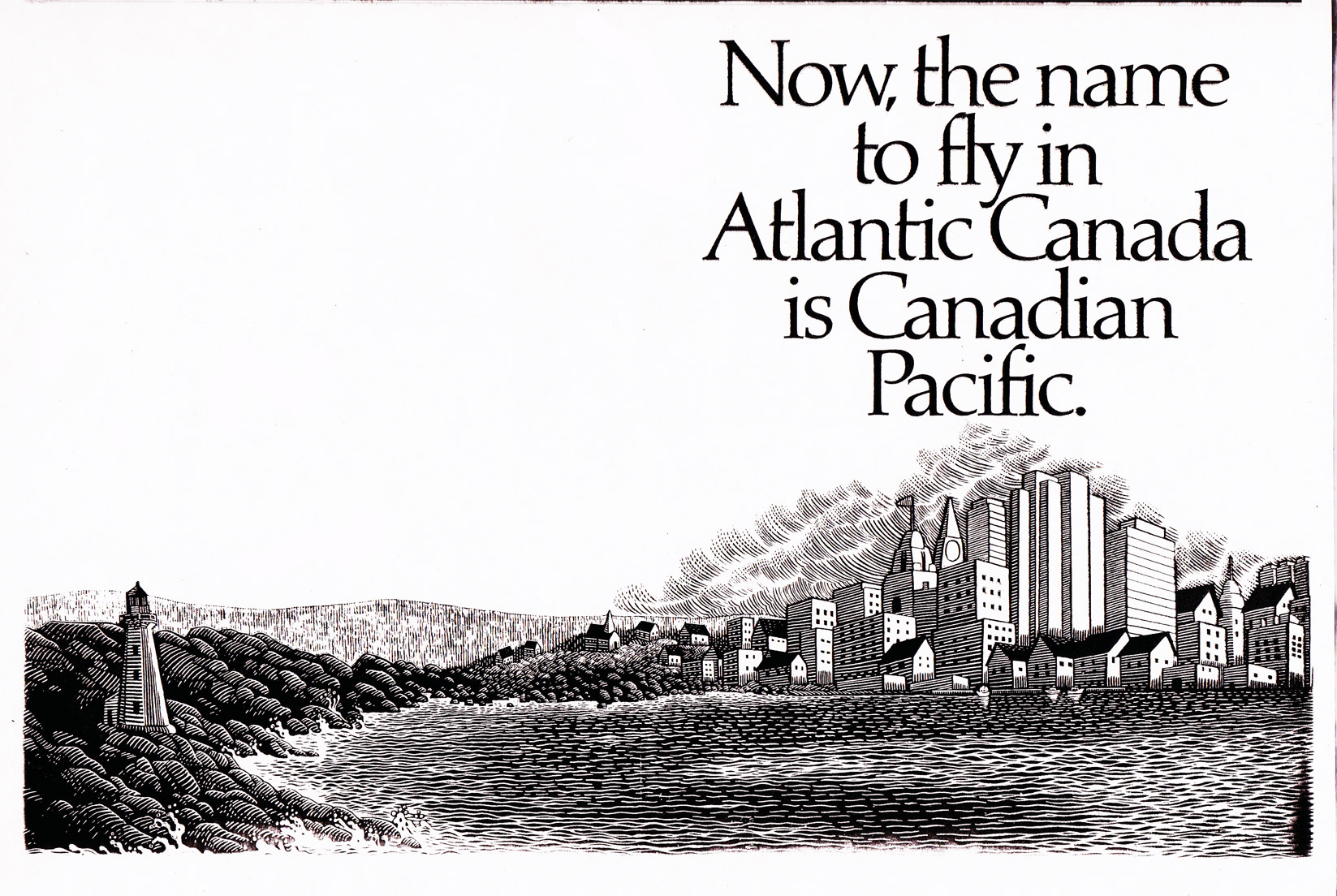 Canadian Pacific Airlines Illustration by Artist Marion Lea Jamieson, 1986