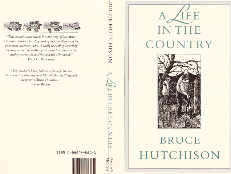 Mock up of book cover illustration by Mario Lea Jamieson, for novel 'A life in the Country' - Bruce Hutchison.