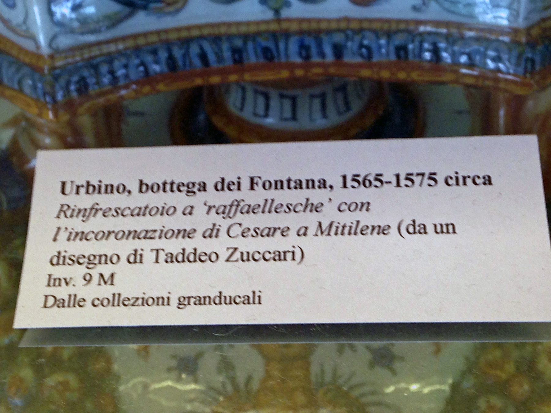 Label for 15th C. ceramic in Palazzo Vecchio, Florence, Italy.