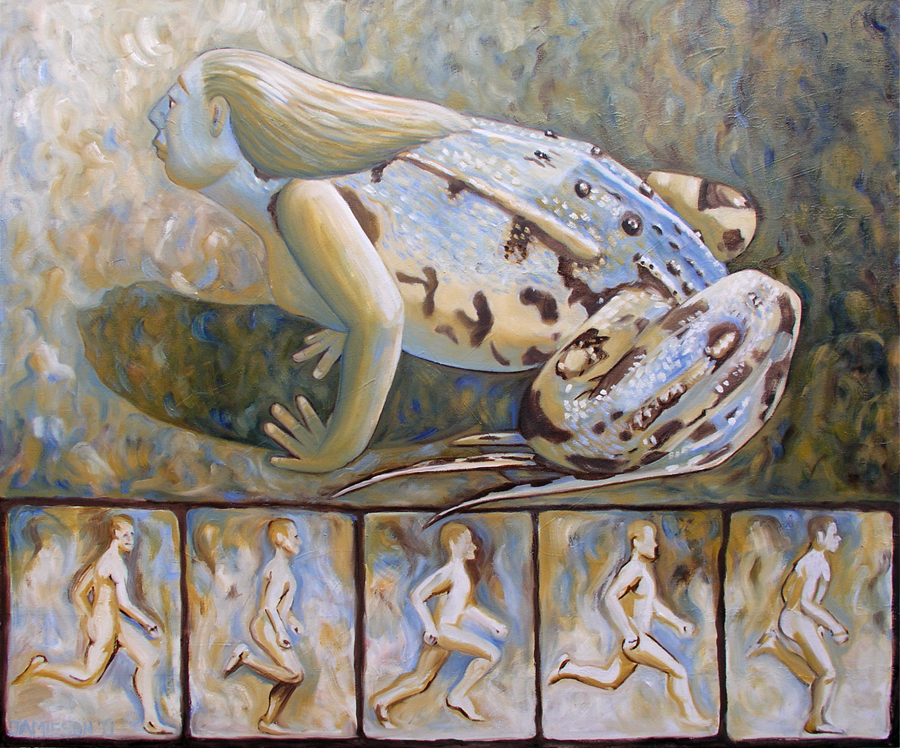 Just a Moment, 2019, Marion-Lea Jamieson, oil on canvas, 35" h x 42" d