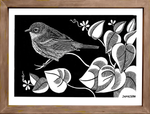 products/prints/B&W prints/Bird & Leaves B&W,