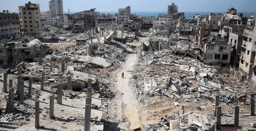 destruction in Gaza in blog post The Adversary